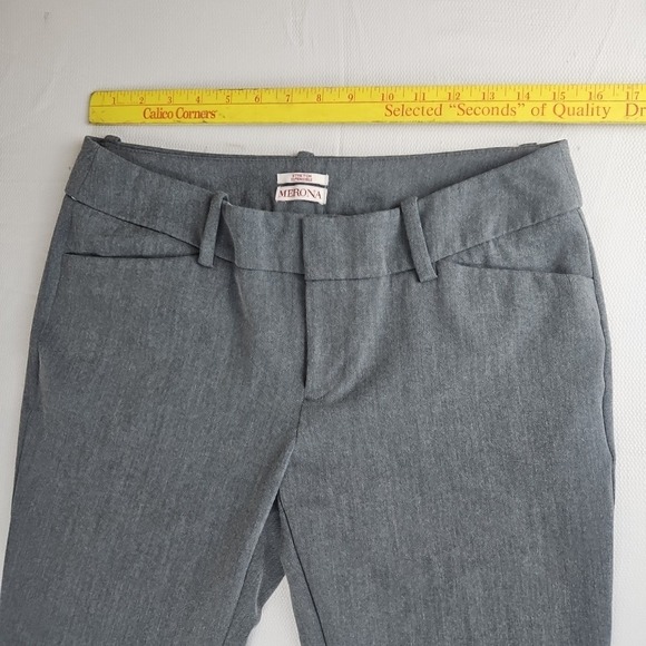 Merona Women's Modern Fit Mid Rise Stretch Boot Cut Pants Size 8 Gray Dress Work - Picture 3 of 16